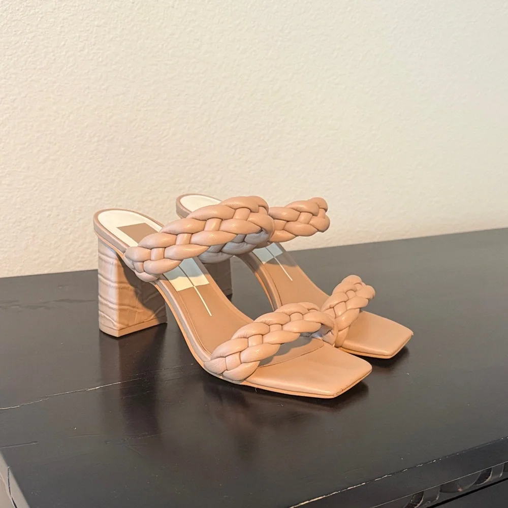 Dolce Vita Tan Braided Heels - Size 7 - Picture 1 of 8